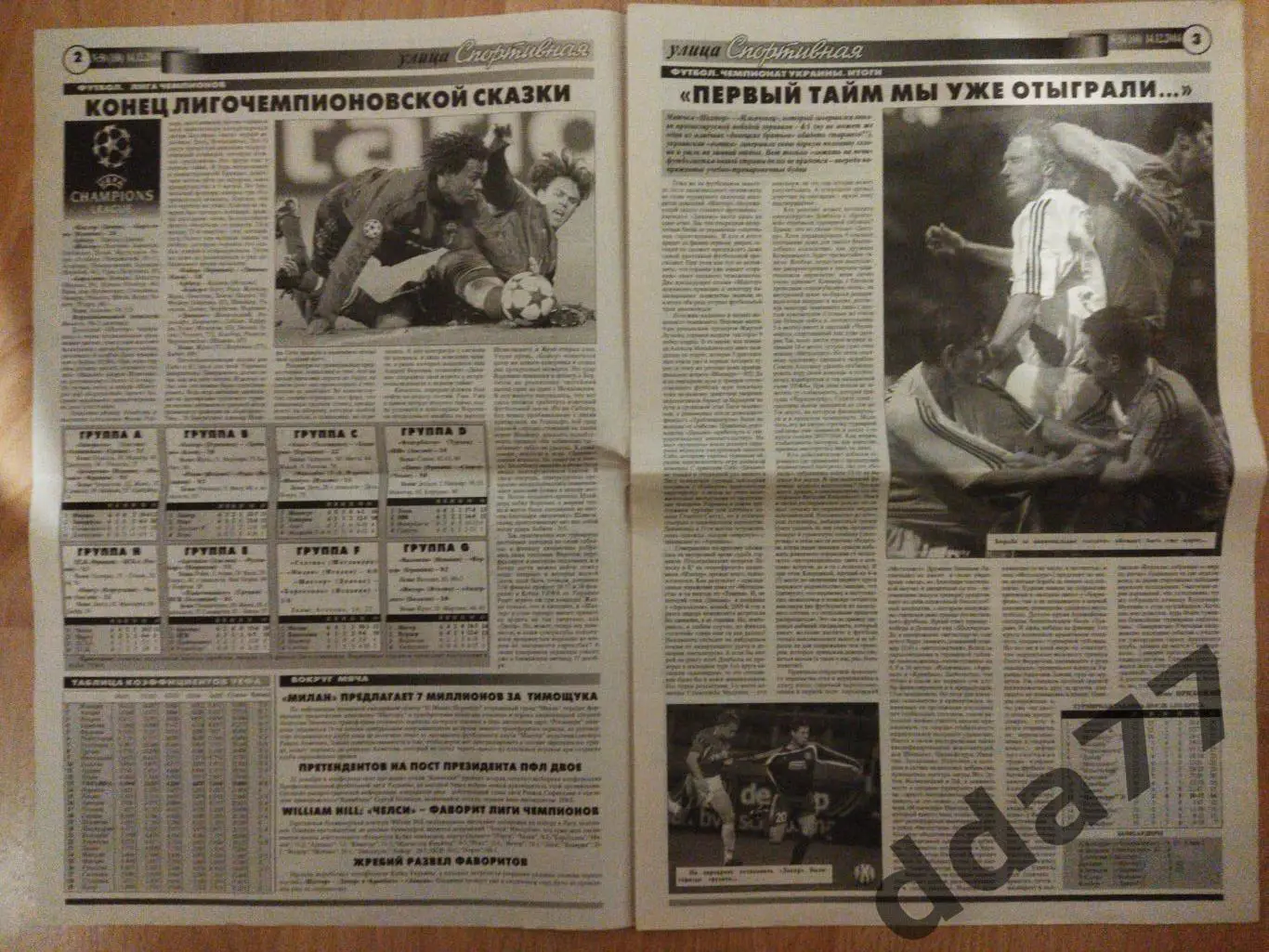 газета улица Спортивная №50 14.12.2004, Запорожье.еврокубки,итоги чемпионата... 1