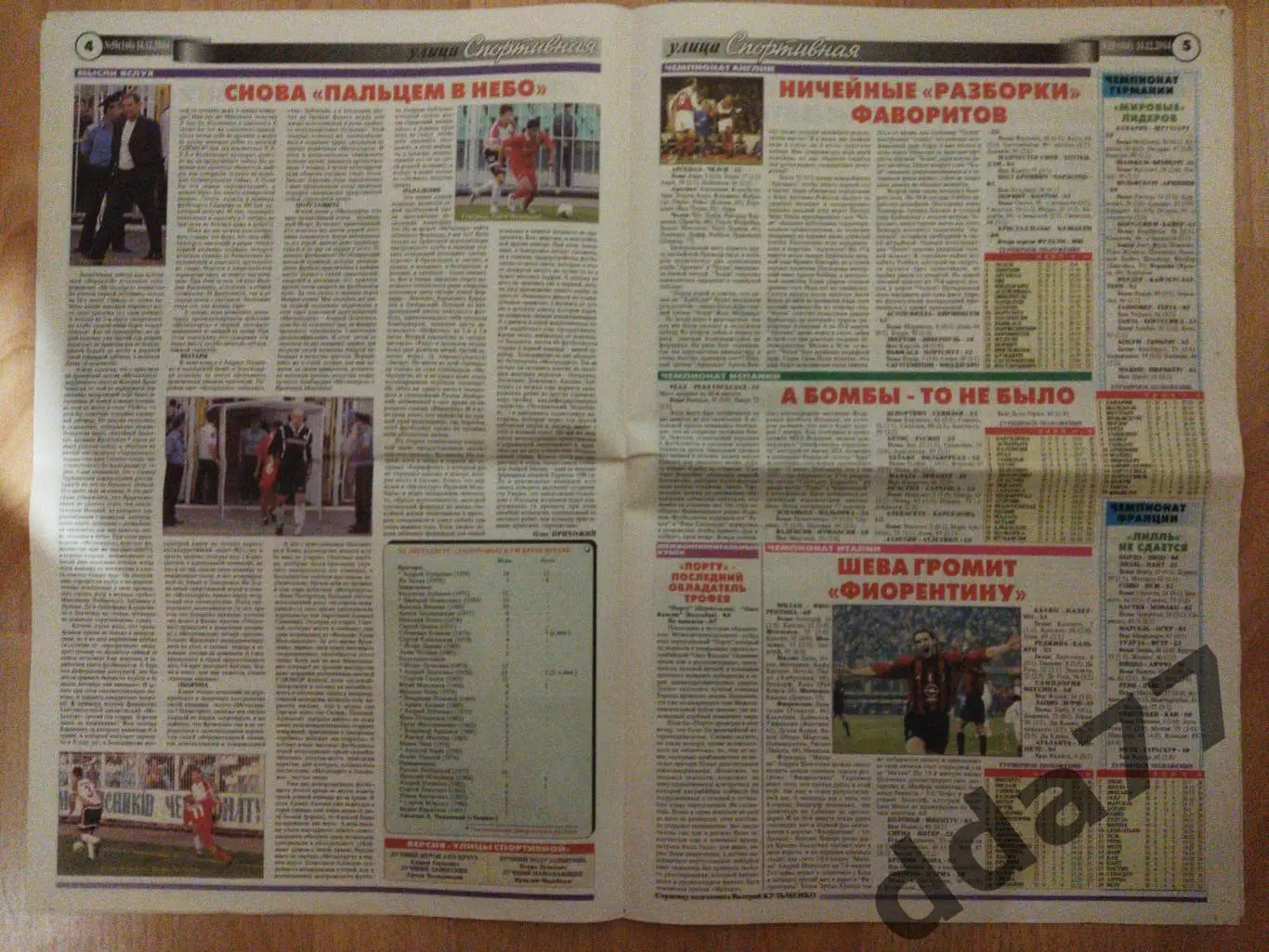 газета улица Спортивная №50 14.12.2004, Запорожье.еврокубки,итоги чемпионата... 2