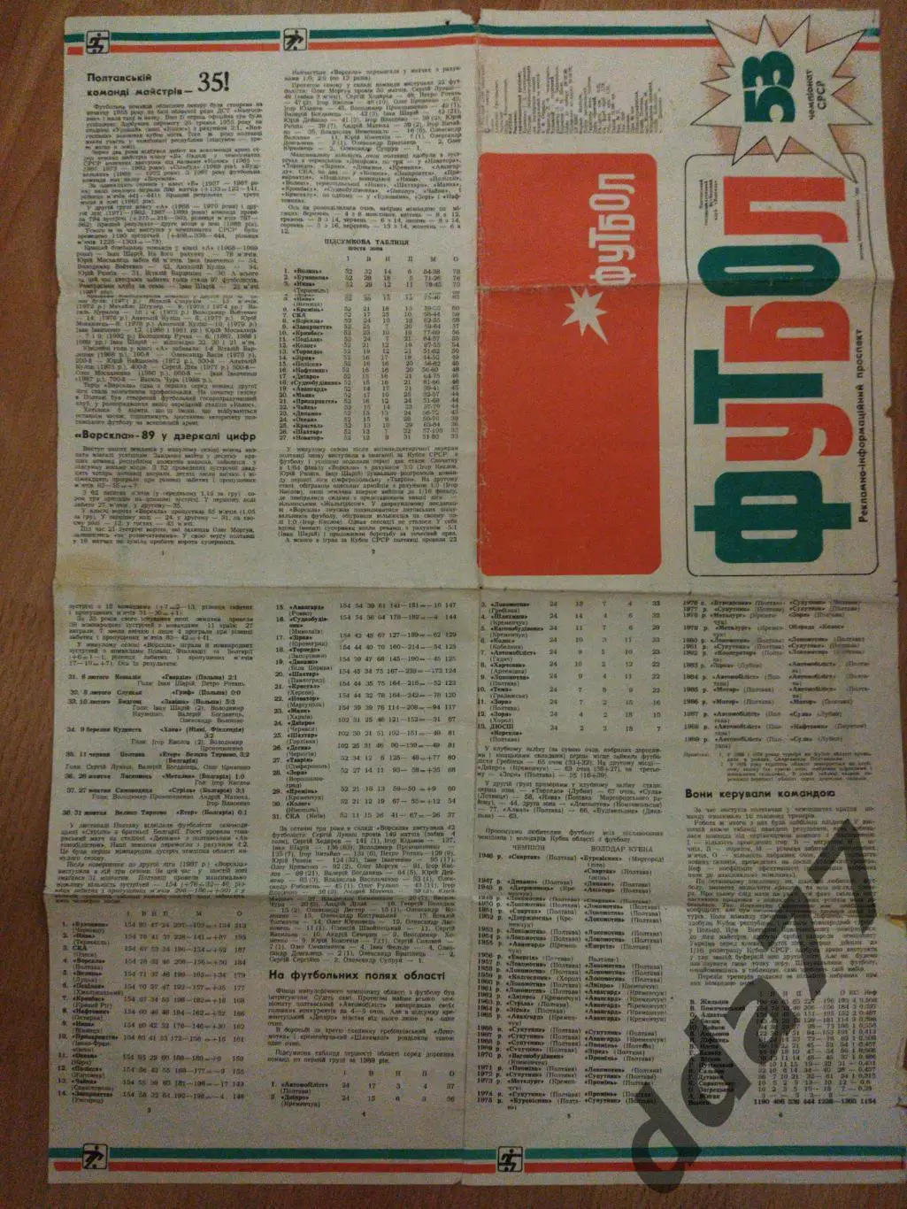 (42) Ворскла Полтава Программа/буклет 1990 1