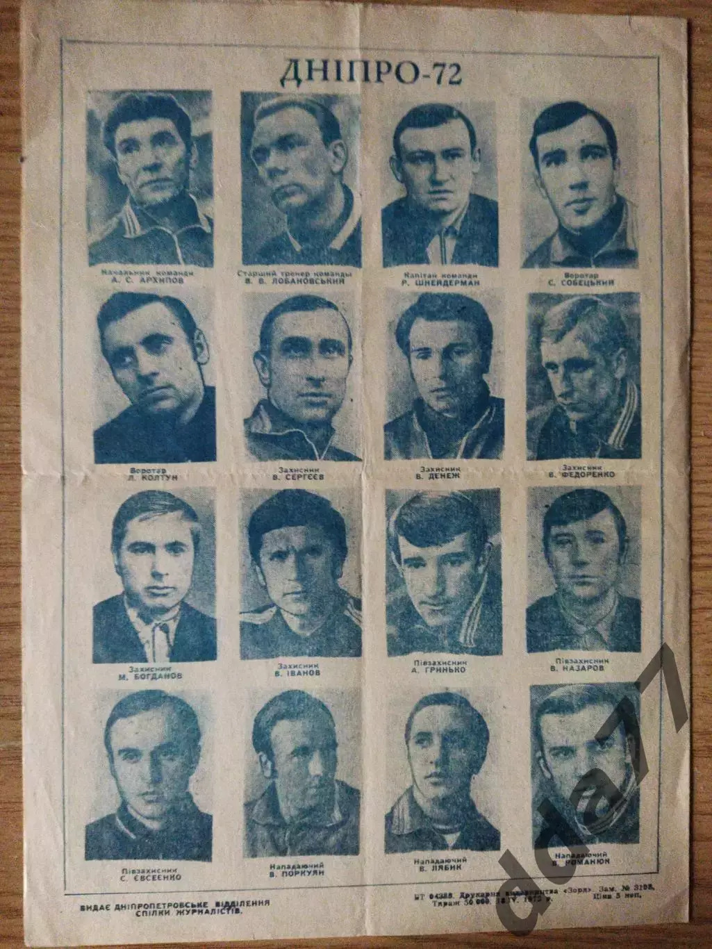 (6972) Супутник болельщика , Днепр Днепропетровск 1972 1