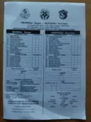 протокол, Волынь Луцк - Ворскла Полтава 10.12.2016