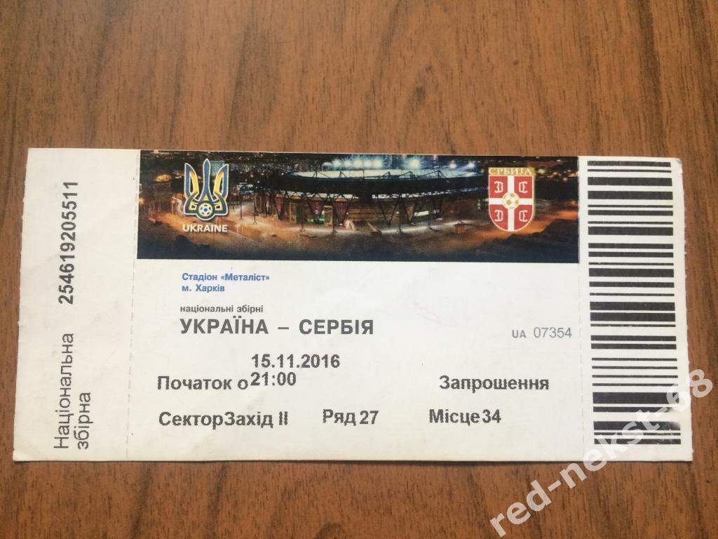 Сборная Украины - Сборная Сербия 15.11.2016
