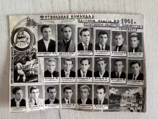 Фотография Футбольная команда Локомотив Оренбург. 1961 г. (СССР)