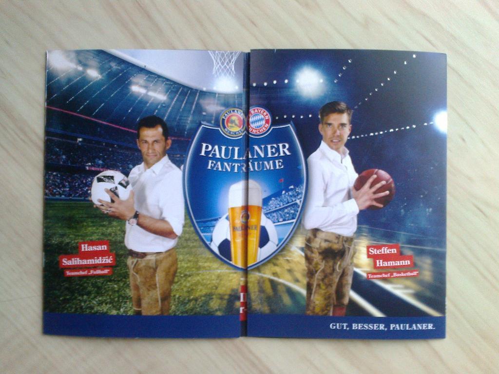 Буклет Бавария Мюнхен и Paulaner (реклама пива от игроков Баварии Мюнхен 2