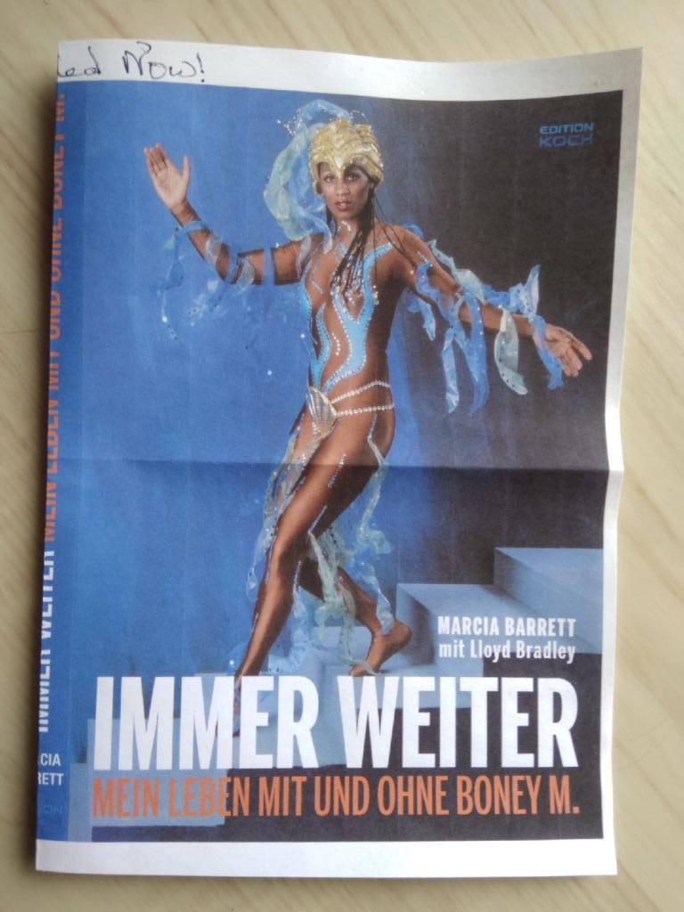 Обложка книги Марсии Барретт Immer weiter с надписью от автора вверху