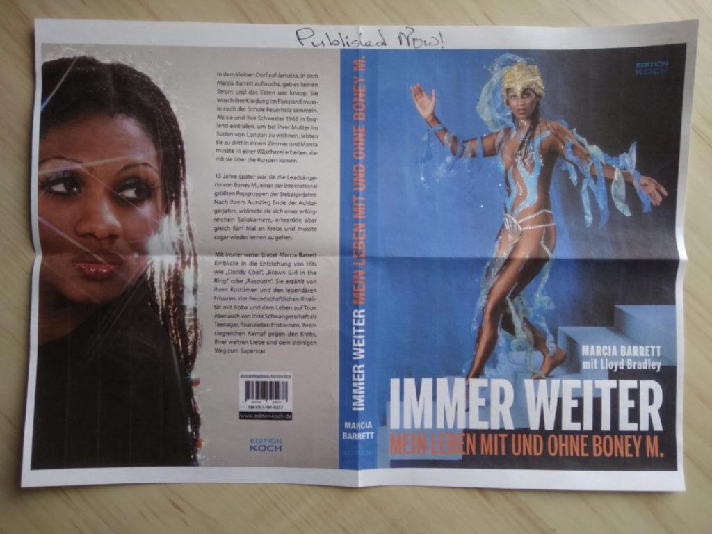 Обложка книги Марсии Барретт Immer weiter с надписью от автора вверху 2