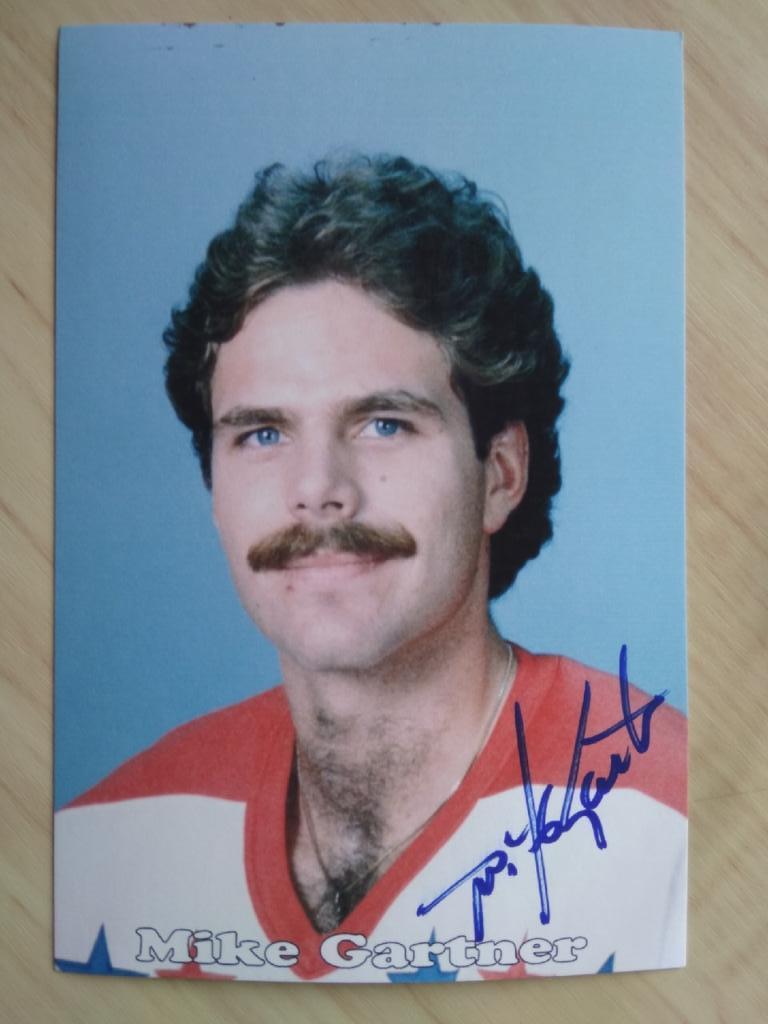 Автограф Майк Гартнер (канадский хоккеист, 708 шайб в чемпионатах НХЛ (7 место))