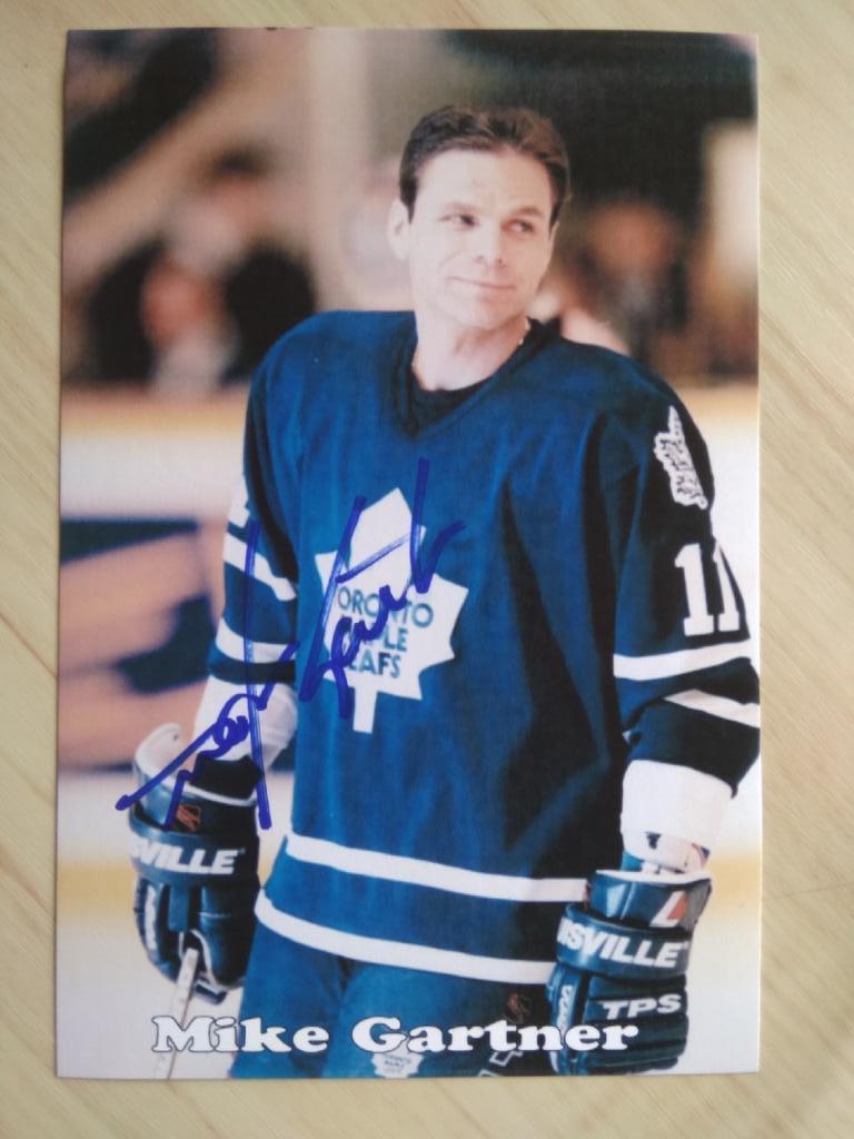 Автограф Майк Гартнер (канадский хоккеист, 708 шайб в чемпионатах НХЛ (7 место)) 1