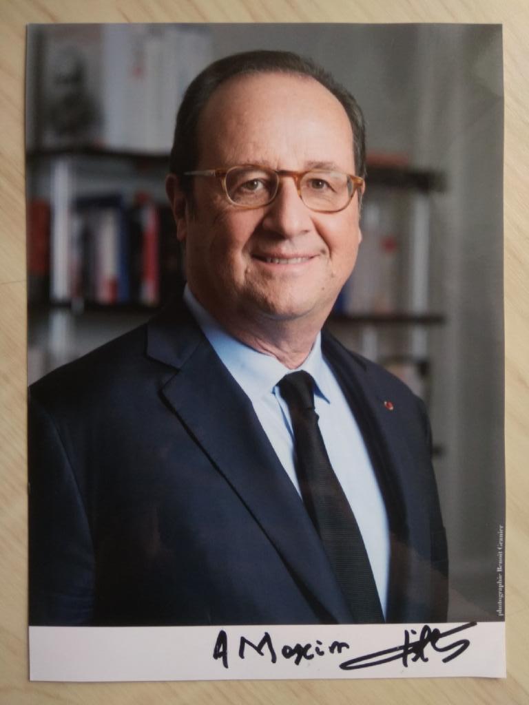 Автограф Франсуа Олланд + визитная карточка Франсуа Олланд