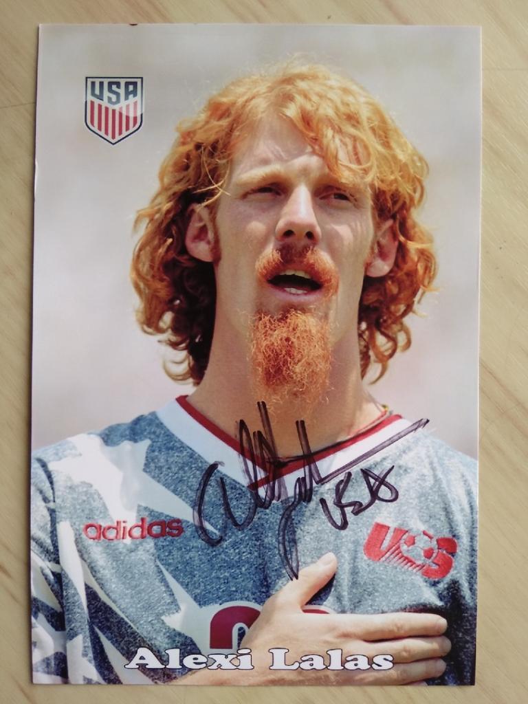 Автограф Алекси Лалас (член Зала футбольной славы США, 96 матчей за сборную США)
