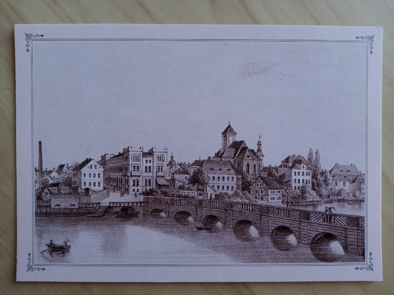 Почтовая открытка Кенигсберг. Замковый пруд. 1855 год