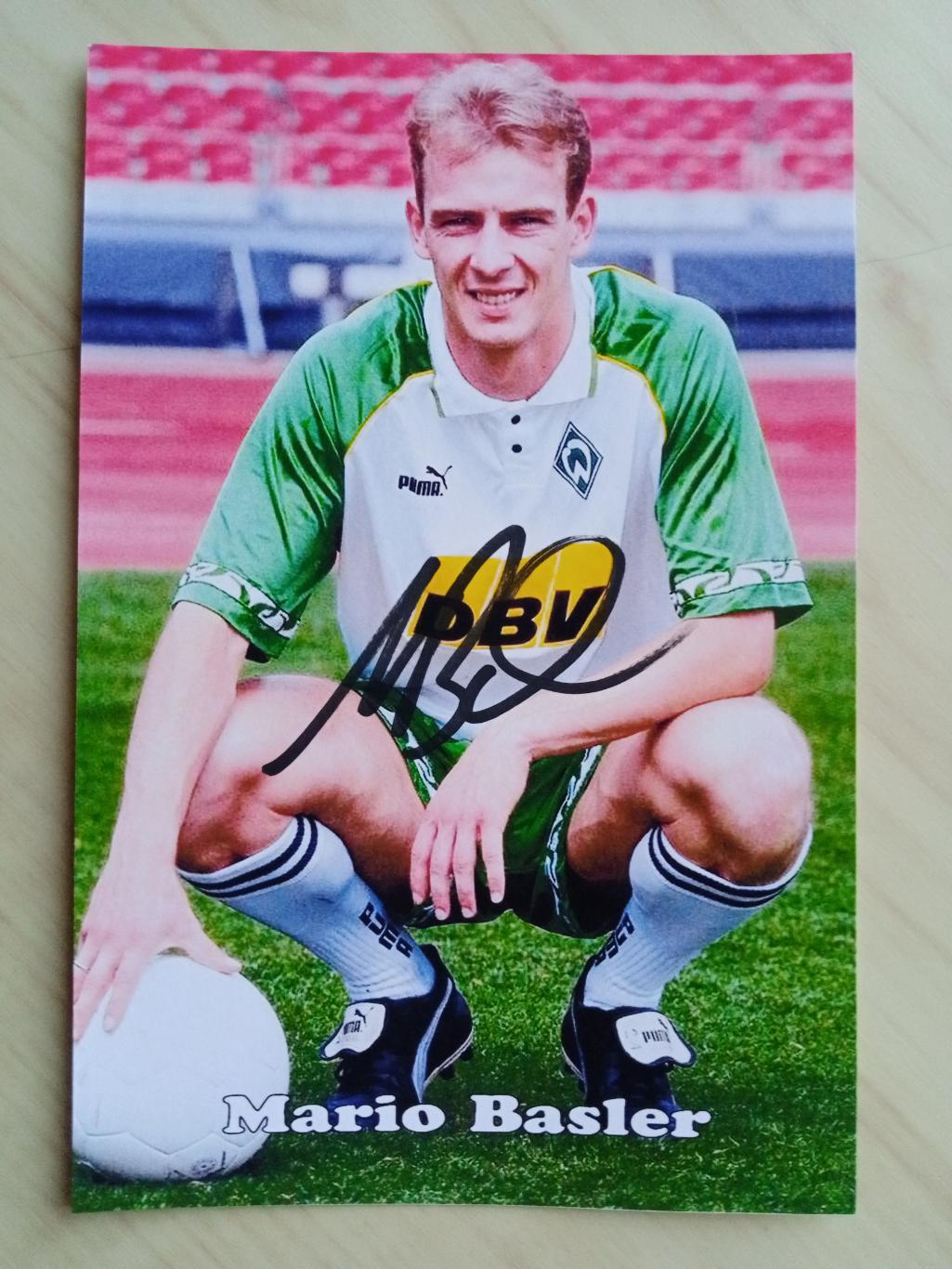 Автограф Марио Баслер (чемпион Европы по футболу 1996 года) 5