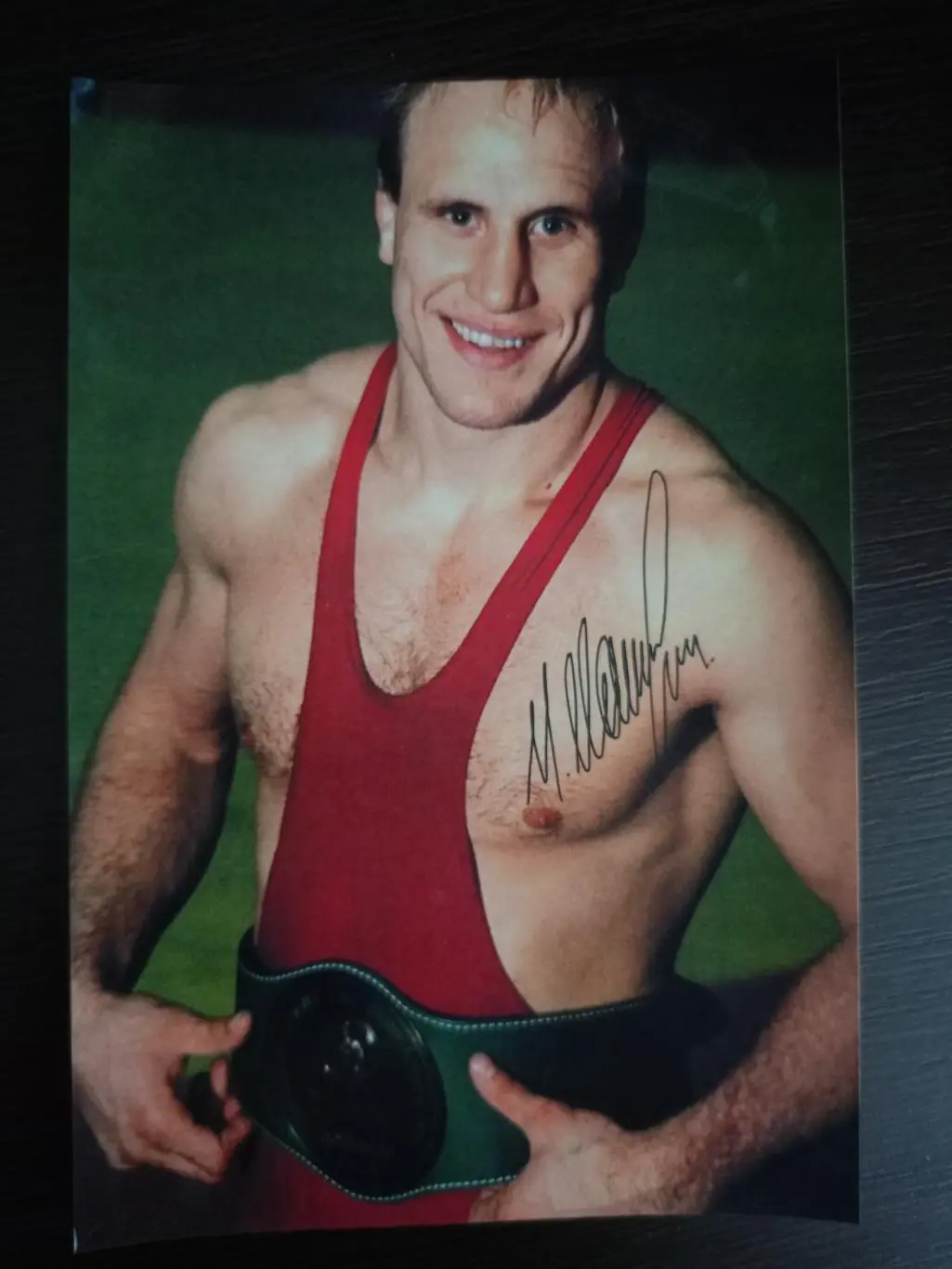 Автограф Михаила Мамиашвили (советский борец) с обеих сторон фотографии 2
