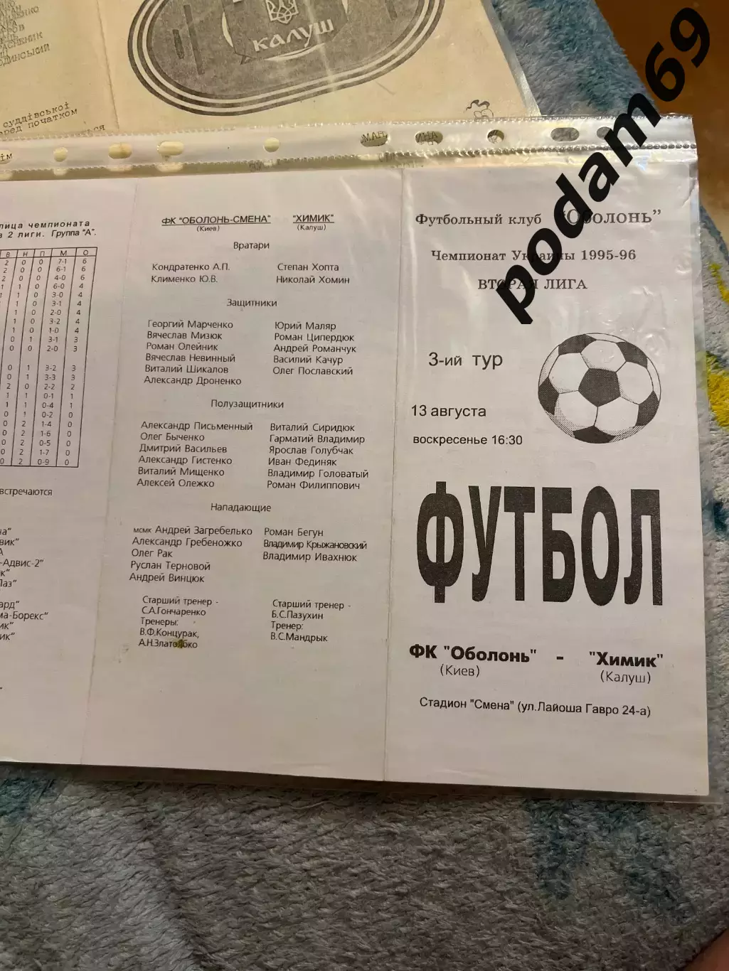 Оболонь Киев-Химик Калуш 1995