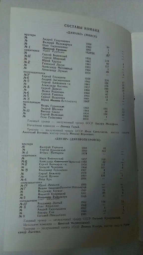 Днепр - Динамо (Минск) - 1988 + бонус - статья с отчетом об игре 1