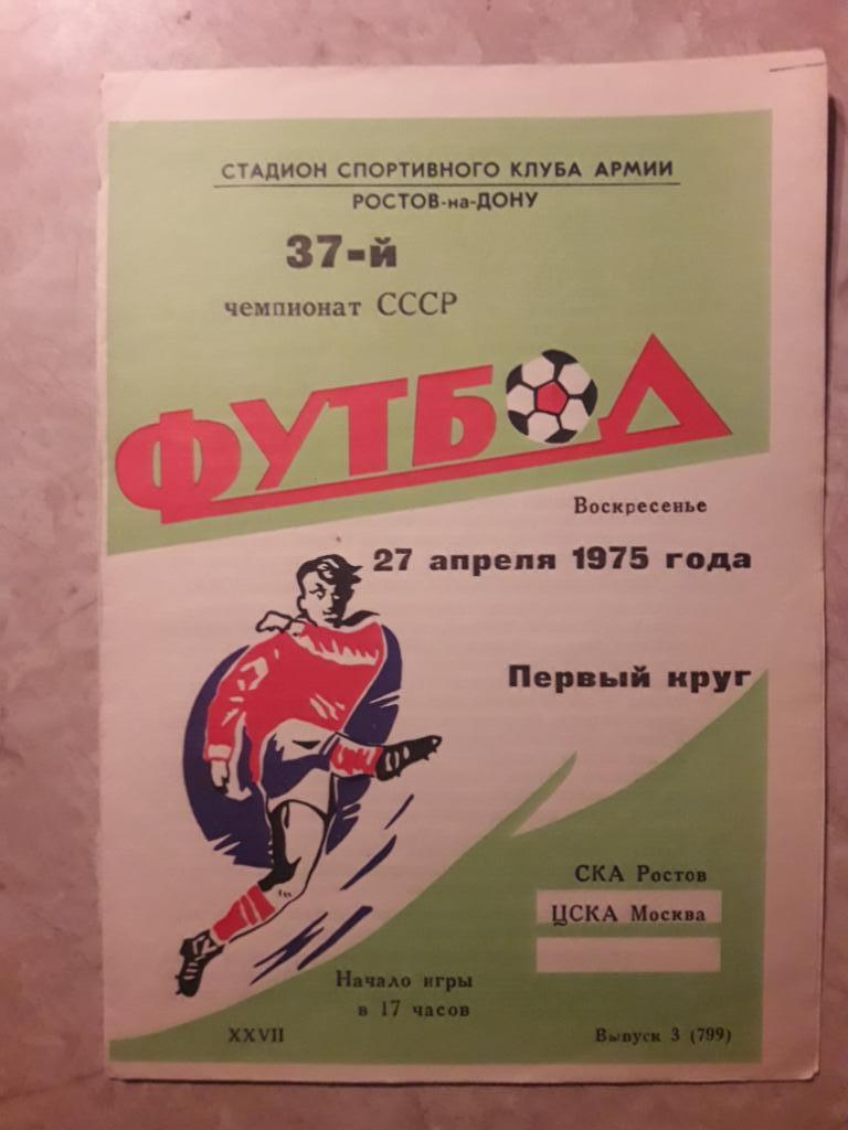 СКА (Ростов-на-Дону) - ЦСКА (Москва) 27.04.1975