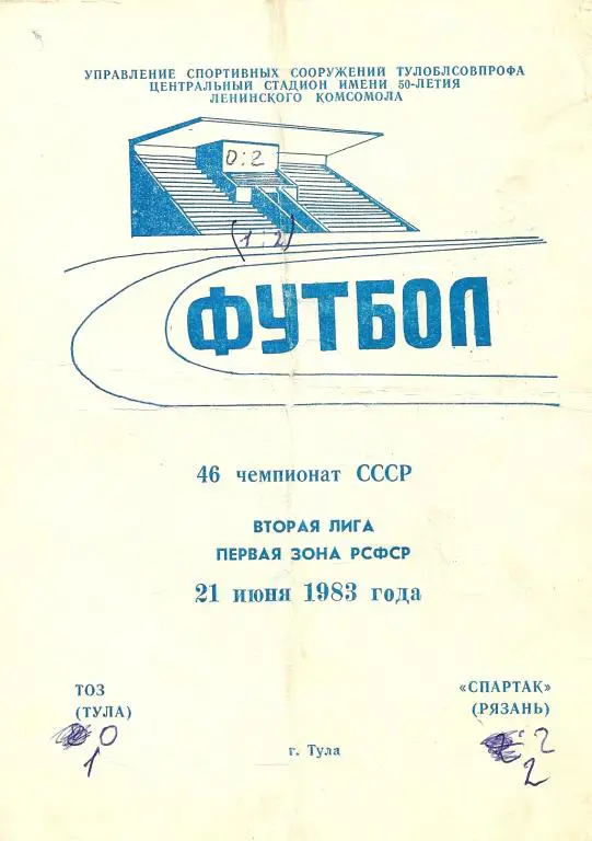 ТОЗ Тула - Спартак Рязань 1983