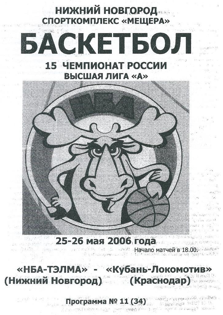 НБА - ТЭЛМА Нижний Новгород - Кубань - Локомотив Краснодар 2005/2006