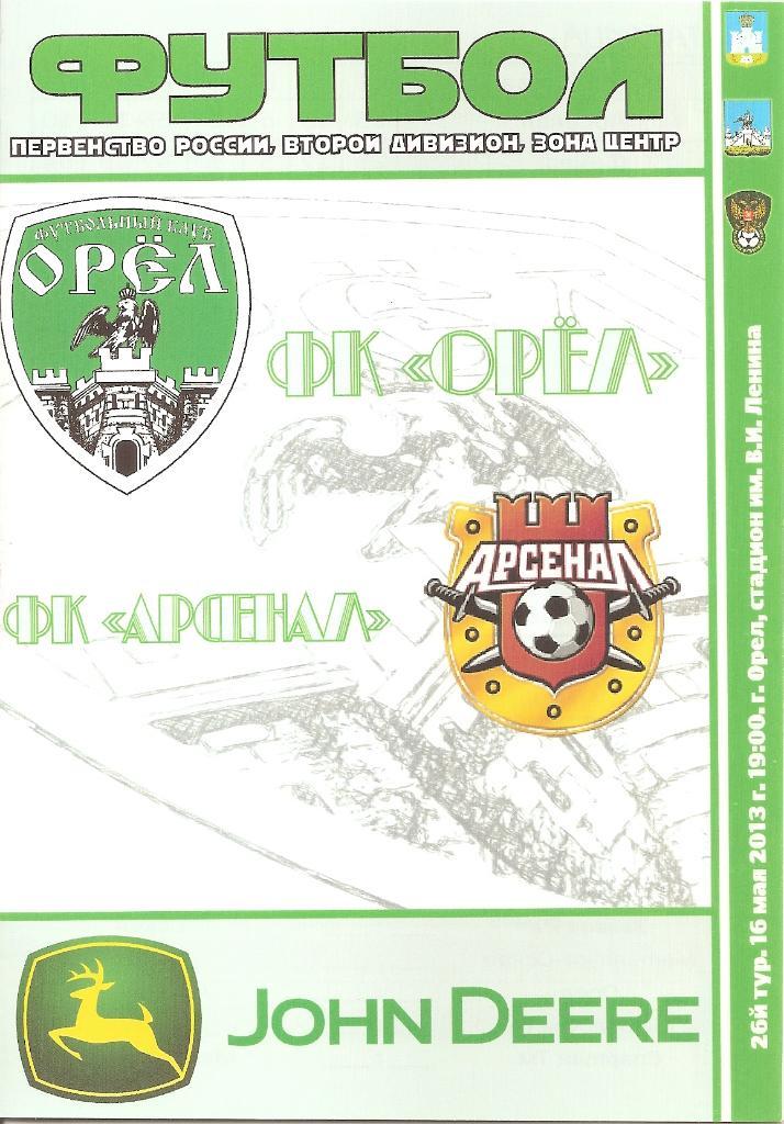ФК Орел Орел - Арсенал Тула 2012/2013 год.