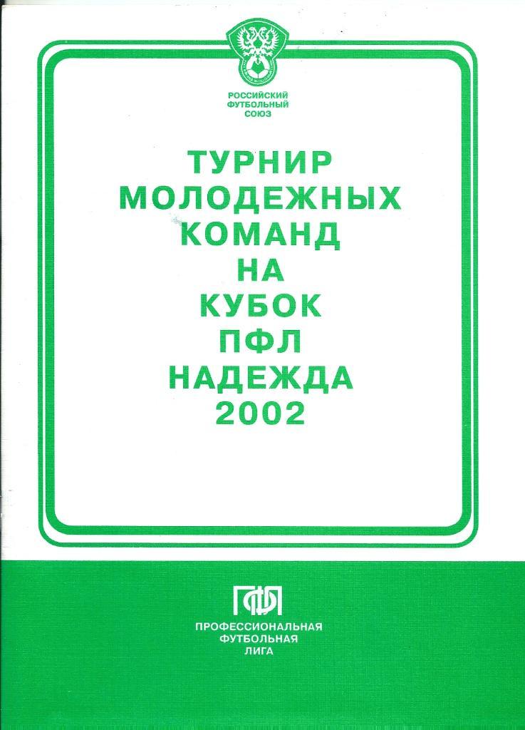 Турнир молодежных команд на кубок ПФЛ Надежда 2002 год