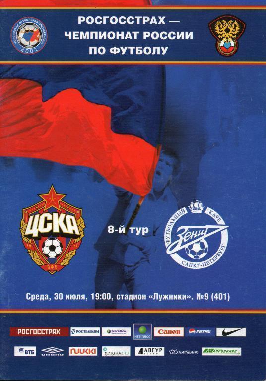 ЦСКА Москва - Зенит Санкт-Петербург 30 июля 2008 года.