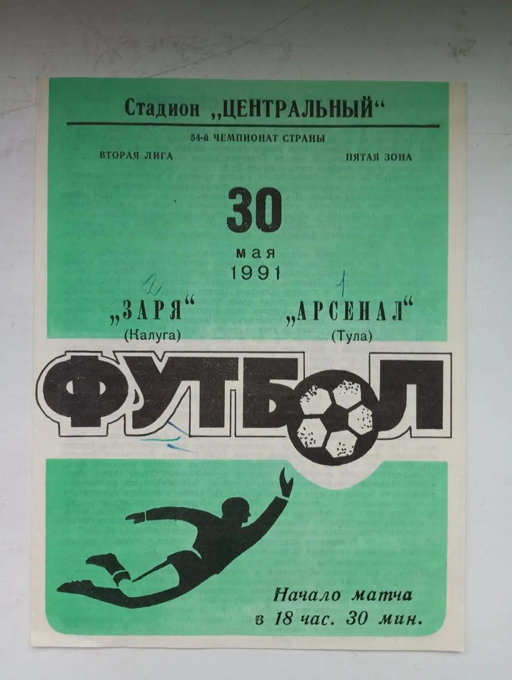 Заря Калуга - Арсенал Тула1991 год