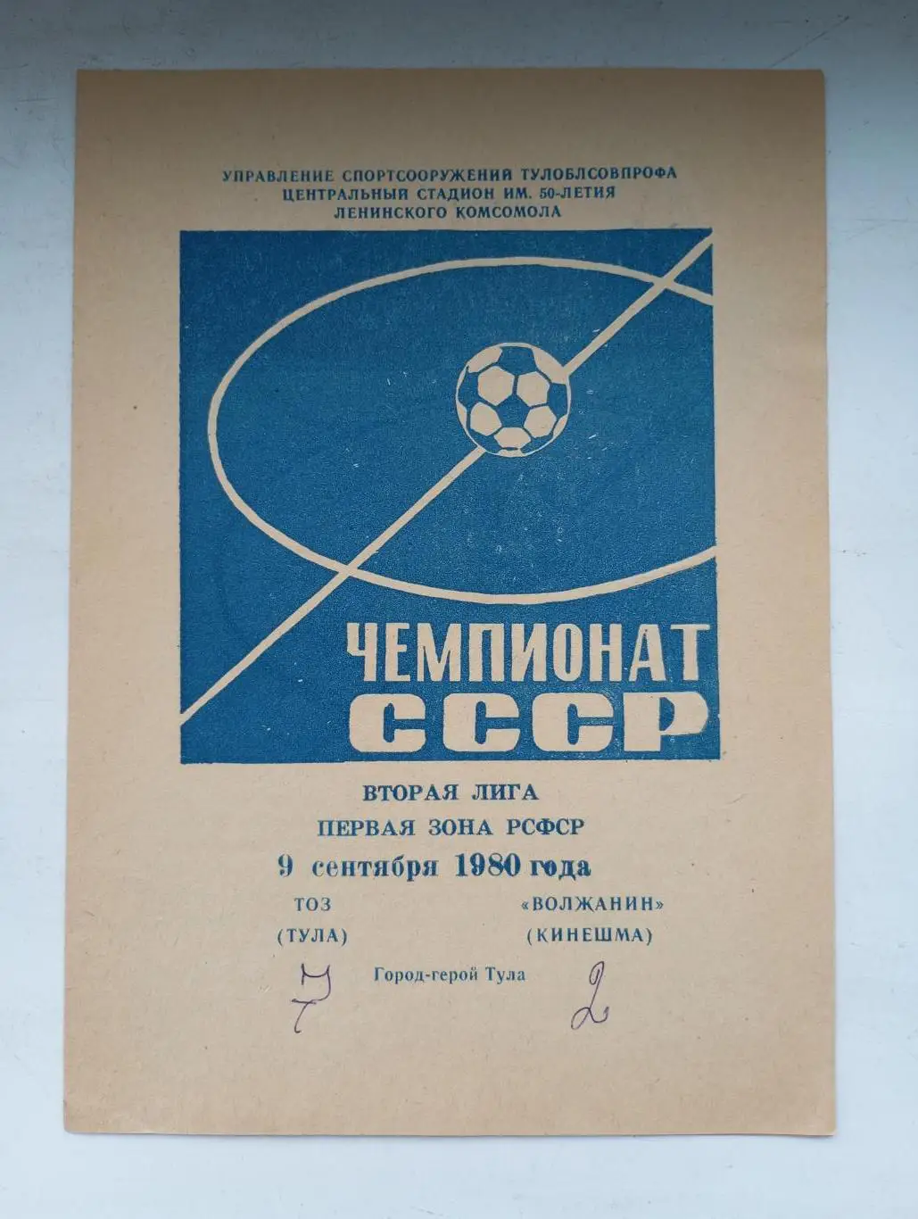 ТОЗ Тула - Волжанин Кинешма 1980