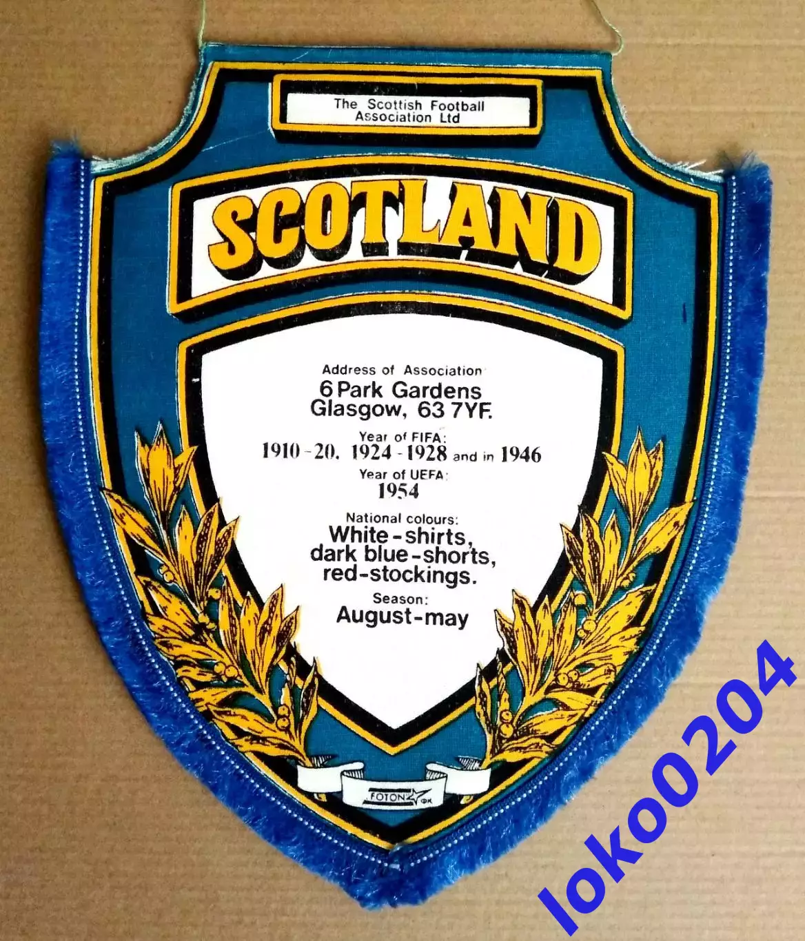 Вымпел. Федерация футбола ШОТЛАНДИИ. 1