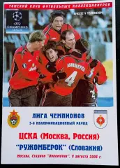 Программа Футбол ЕвроКубки. ЦСКА Москва - РУЖОМБЕРОК, 2008.