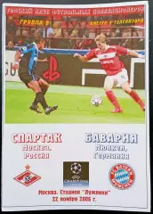 Программа Футбол ЕвроКубки. ФК Спартак Москва - БАВАРИЯ Мюнхен, 2006.