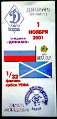 ДИНАМО Москва - РЕЙНДЖЕРС 2001, Еврокубковый матч.2
