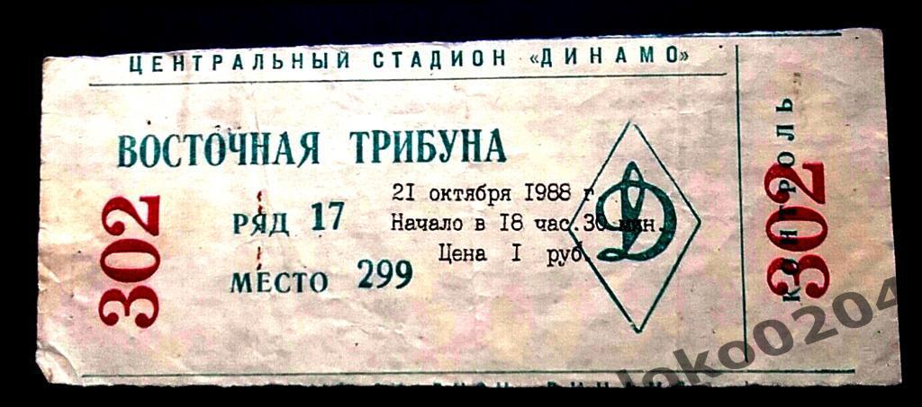 ДИНАМО Москва - ДИНАМО Минск, Чемпионат СССР, 1988 г.