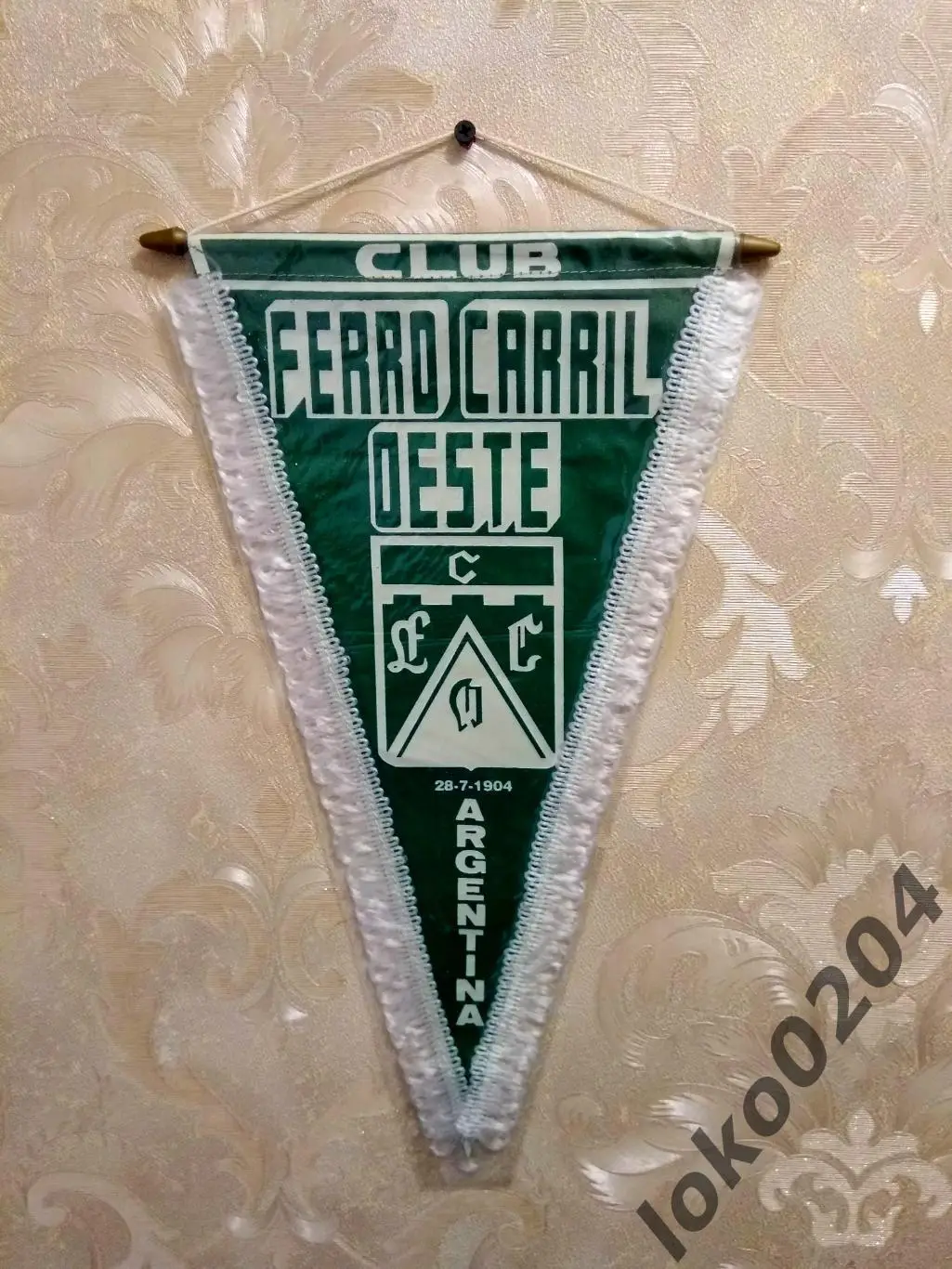 Ф.К. ФЕРРО КАРРИЛЬ ОЭСТЕ - Club FERRO CARRIL OESTE, 21х40 см - АРГЕНТИНА.