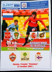 Программа Футбол ЕвроКубки. ЦСКА Москва - ДЕПОРТИВО Ла-Корунья, 2008.
