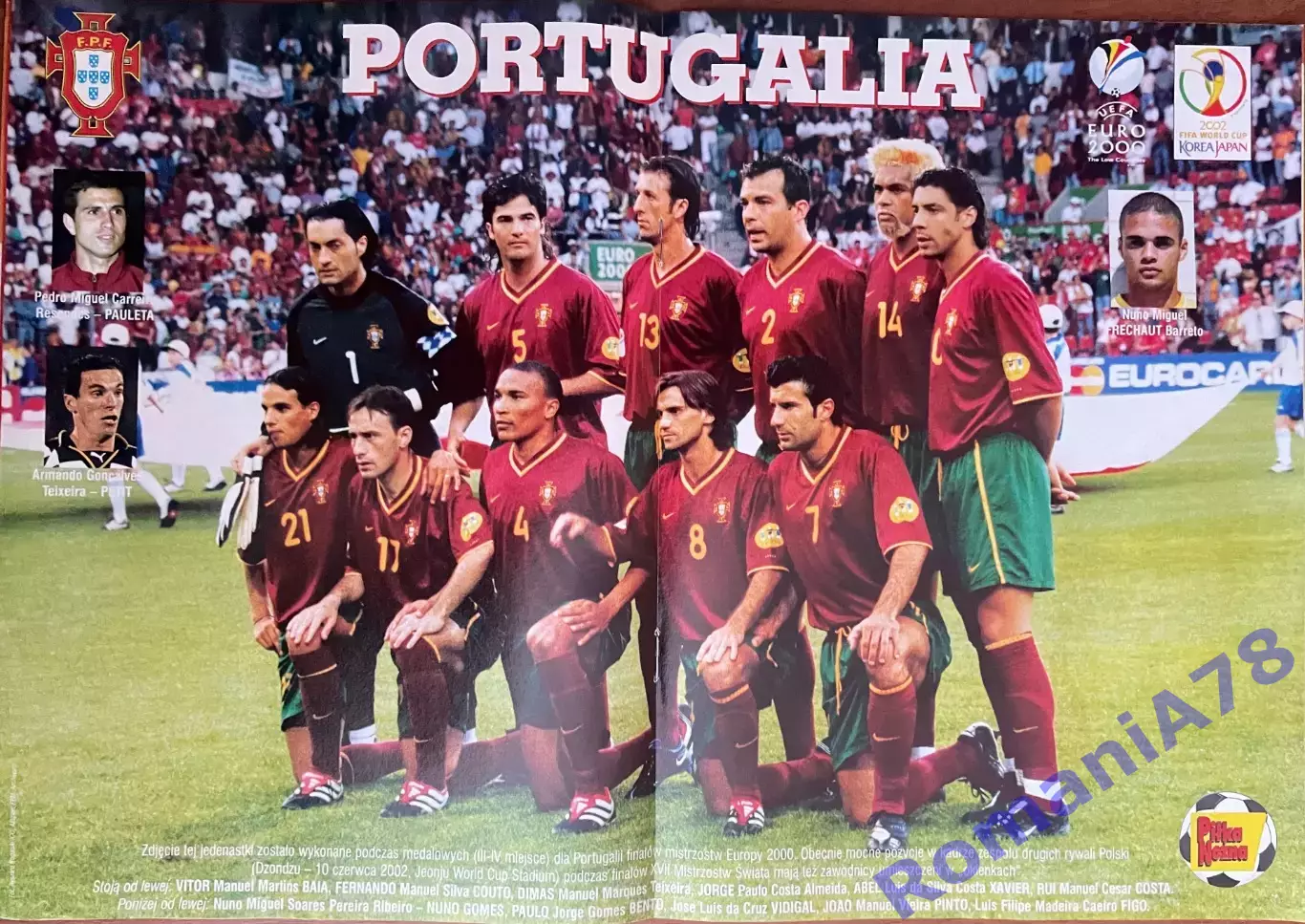 Журнал. Футбол Pilka Nozna N1/ 2002.Постер Португалія. 1