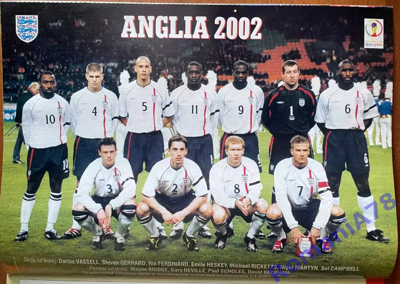 Журнал. Футбол PilkaNozna N11/ 2002.Постер Англія,Вісла. 1