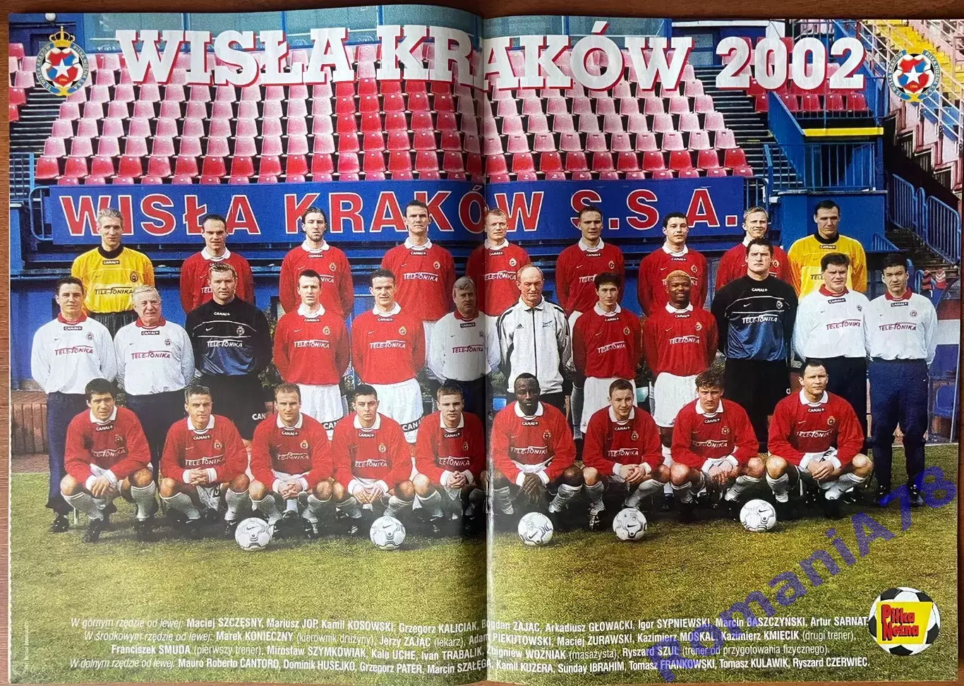 Журнал. Футбол PilkaNozna N11/ 2002.Постер Англія,Вісла. 2