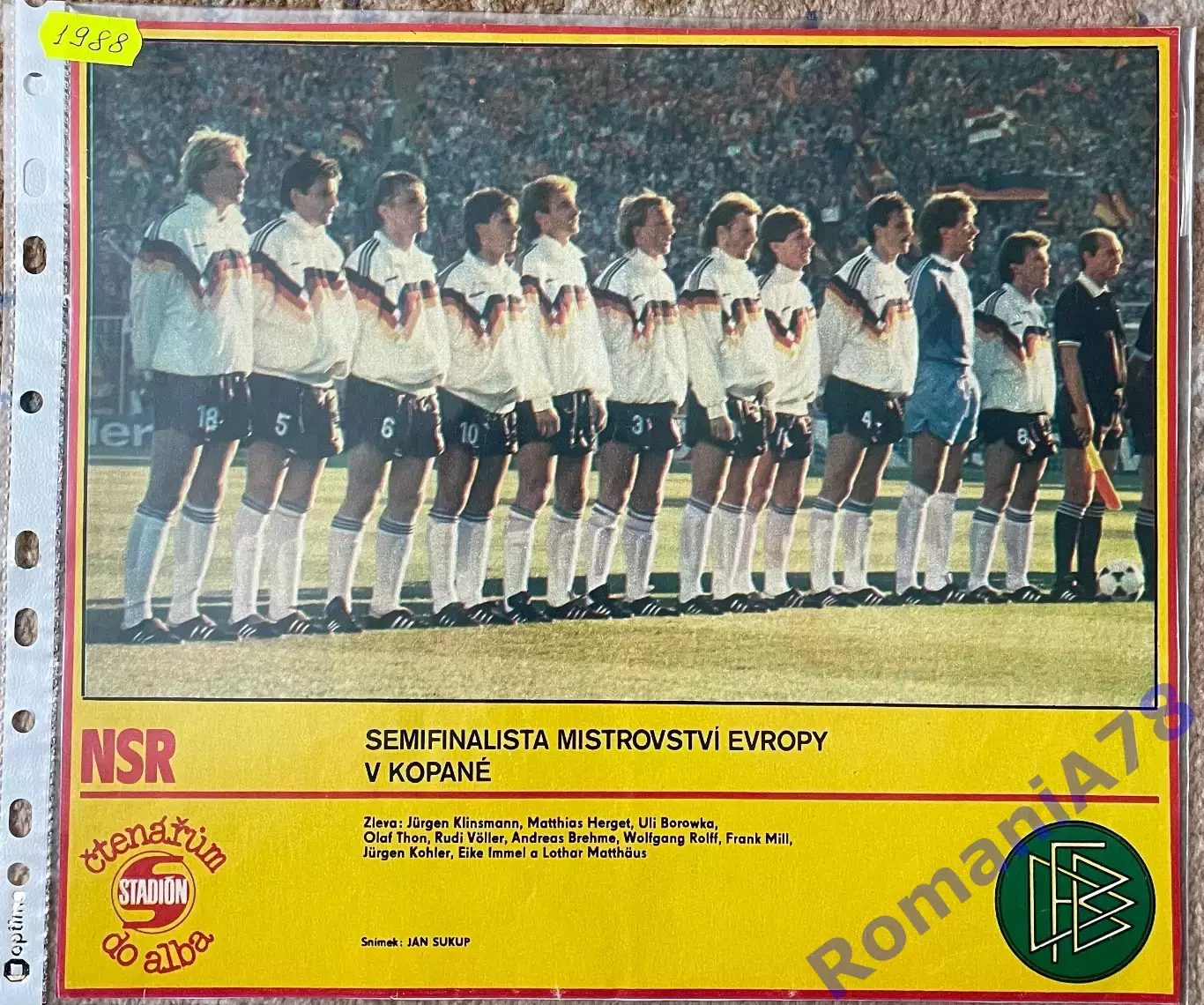 Футбол.Постер з журналу Стадіон /Stadion Німеччина