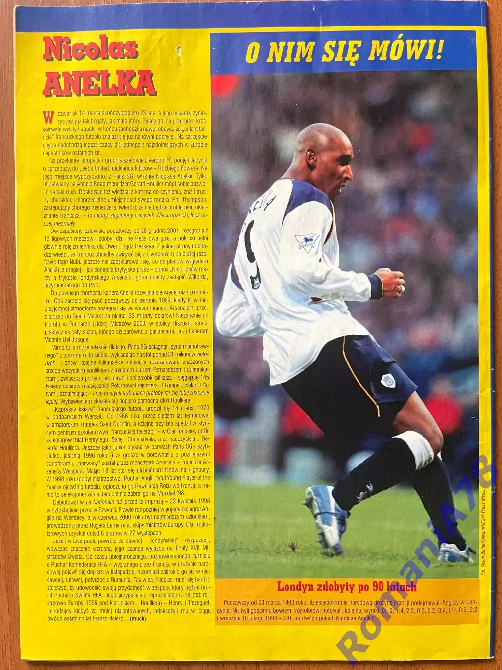 Журнал. Футбол Pilka Nozna N11/ 2002.Постер Англія 3