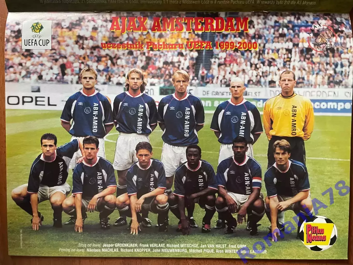 Журнал. Футбол Pilka Nozna N45/1999 Постер Аякс,Монако,Удінезе 1