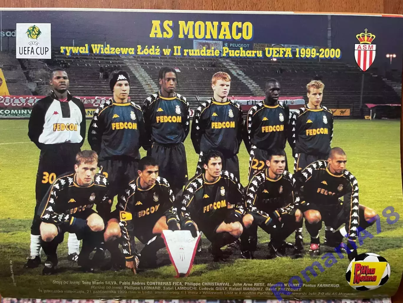 Журнал. Футбол Pilka Nozna N45/1999 Постер Аякс,Монако,Удінезе 2