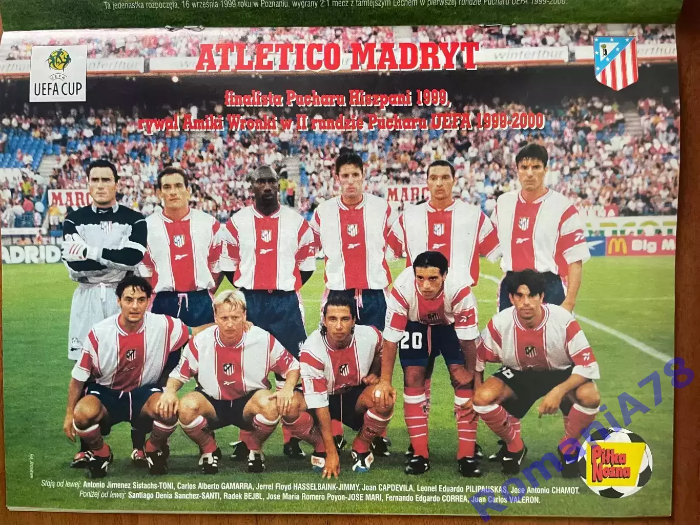 Журнал. Футбол Pilka Nozna N41/1999.Постер Атлетіко,Гетеборг. 1