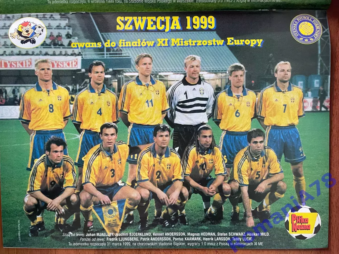 Журнал. Футбол Pilka Nozna N40/1999 Постер Швеція,Польща 1