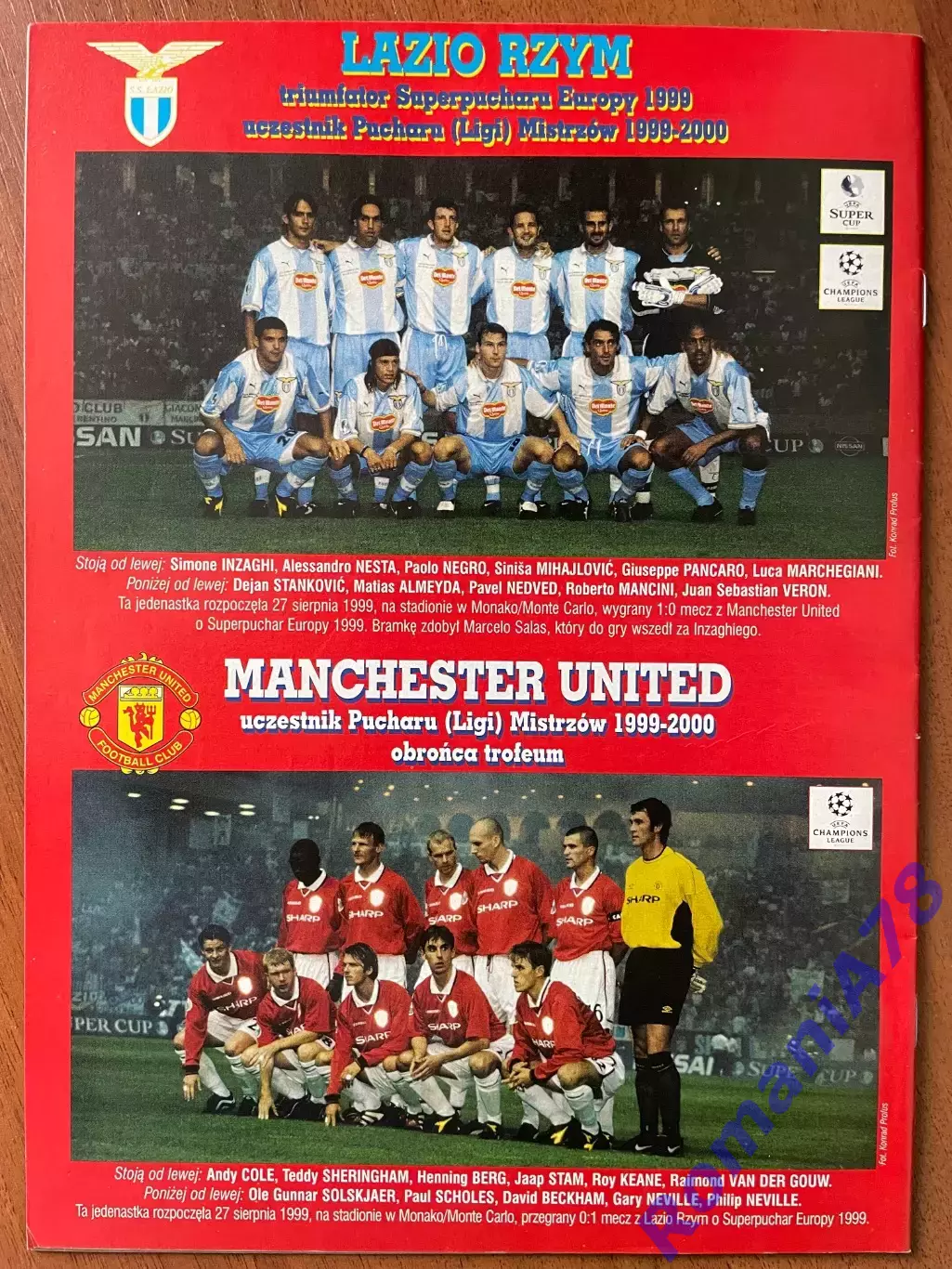 Журнал. Футбол Pilka Nozna N36/1999 Постер Фіорентіна,Дудек. 2