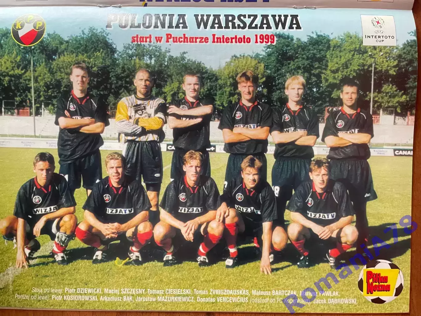 Журнал. Футбол Pilka Nozna N33/1999 Постер Босацкі,Руй Кошта,Лєх,Полонія. 1