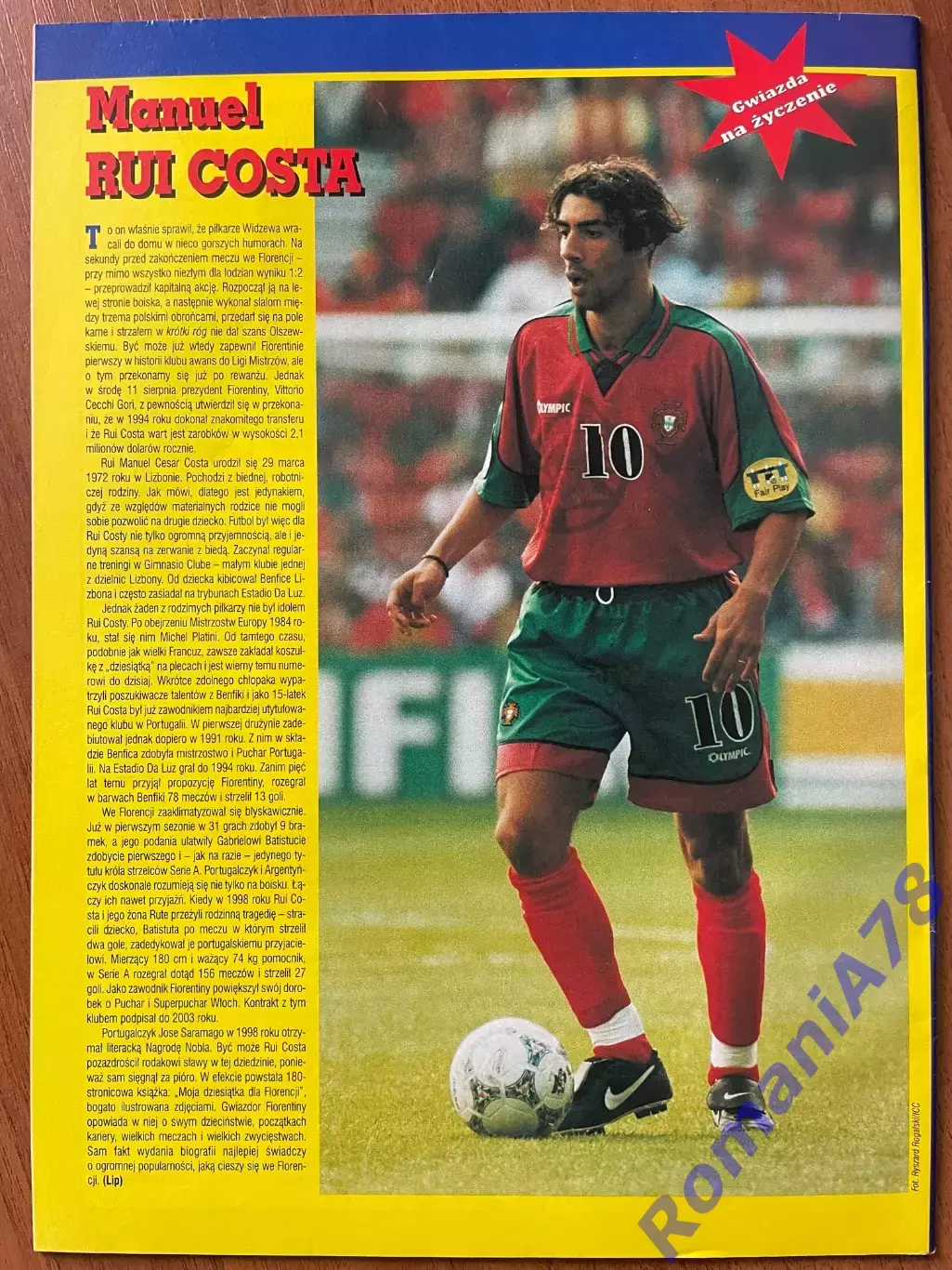 Журнал. Футбол Pilka Nozna N33/1999 Постер Босацкі,Руй Кошта,Лєх,Полонія. 3