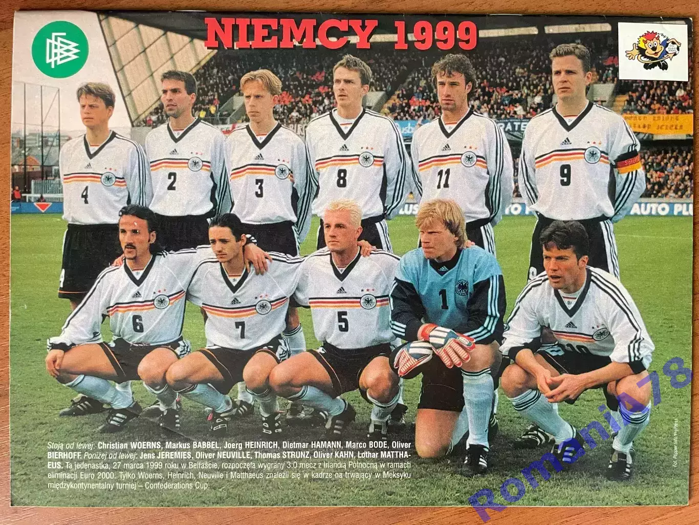 Журнал. Футбол Pilka Nozna N30/1999 Постер Німеччина,Шмейхель,Смолярек. 1