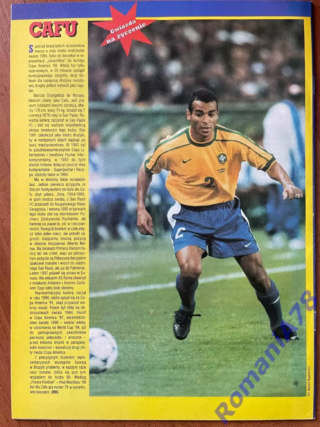 Журнал. Футбол Pilka Nozna N29/1999 Постер Лаціо. 2