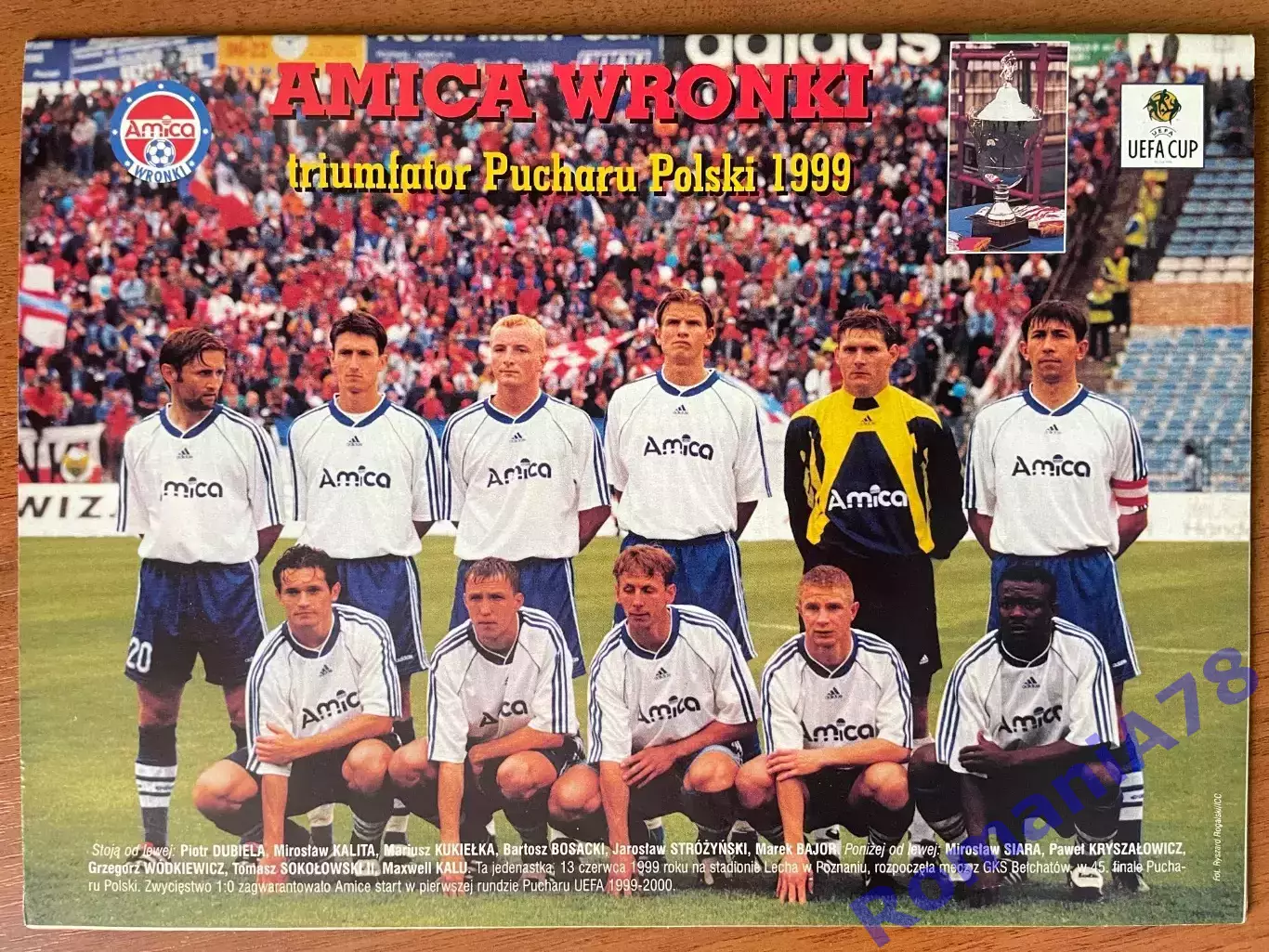 Журнал. Футбол Pilka Nozna N25/1999 Постер Аміка,Клінсманн,Іван. 1