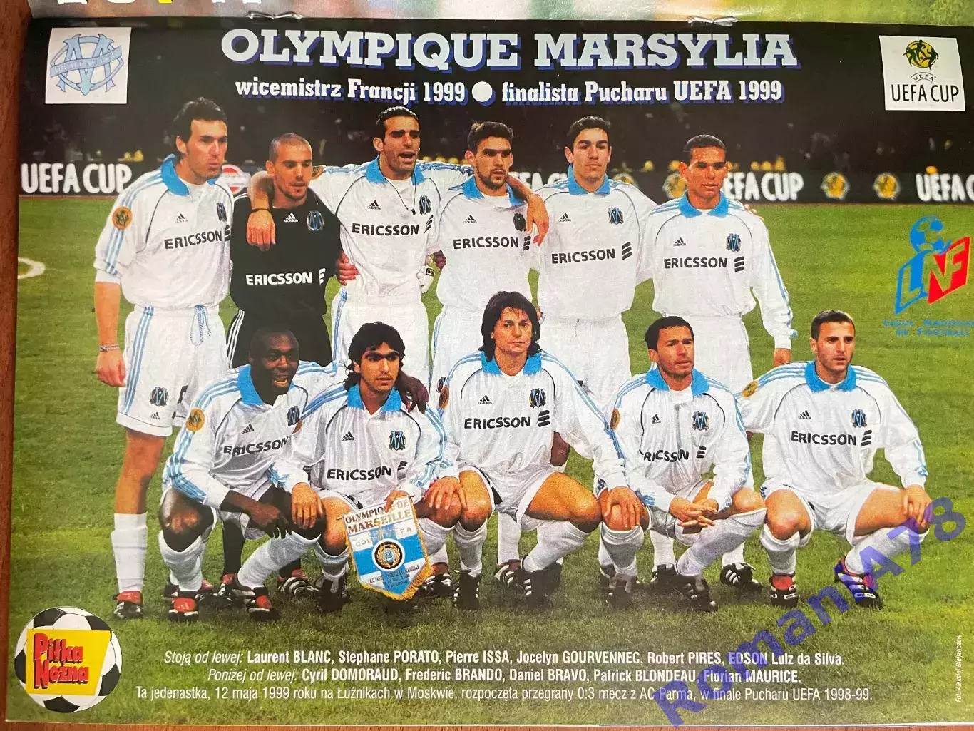 Журнал. Футбол Pilka Nozna N24/1999 Постер Марсель,Жинола 1